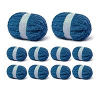 10 Pack Indigo Jumbo Thick Yarn, Chenille Yarn for Crocheting, Chunky Yarn for Hand Knitting, Soft Plush Yarns, 240yds/70.5oz Super Bulky Blanket Crochet Yarns