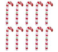 10-Pack Inflatable Christmas Candy Canes 88 Cm Tall Outdoor Yard Decor for Front Door Porch Garden Red Plus Green Striped Holiday Decoration Set(RED)