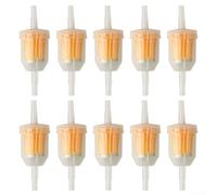 10 Pack Inline Fuel Filter For 6mm 8mm Pipe Small Engine Lawn Mower Tractor Motorcycle Rv Garden Equipment Transparent Plastic Metal Body Purifier Strainer Replacement Parts Accessories Kit
