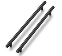10 Pack Kitchen Cupboard Handles Black Cupboard Handles 224mm Hole Center | T-Bar Pull Shape, Smooth Grip, For Kitchen Cupboards, Cabinets, Drawers, Furniture Restyle, Bathroom Storage, Wardrobe Doors