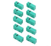 10 Pack KW4-3Z-3 Switch, 5A 250VAC Dustproof Snap Action Limit Switch with Roller Lever, 3 Pin SPDT Green Button for Industrial Automation and Electrical Equipment