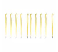 10 Pack Lanyard Neck Strap, Lemon Yellow Polyester Fabric Lanyard with Metal Hook 16mm Wide Id Neck Straps Not Prone to Pilling or Fading for Holding a Name Badge, ID Card or Keys