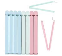 10 Pack Large Food Bag Clips, Clip Closure Bag,Sturdy Plastic Food Clips | for Foods Storage, Reusable Colorful for Snack, Coffee, Home, Kitchen, Travel, Camping (Green+Blue+Pink)