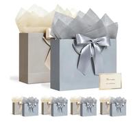 10 Pack Large Gift Bags for Presents,12.6x10x4.3 Inches (Champagne +Sliver)