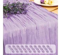 10 Pack Lavender Cheesecloth Table Runner, 45 x 275 cm Lilac Purple Boho Rustic Gauze Cheese Cloth Table Runner Romantic Sheer Fabric Cheese Cloth Table Runner for Wedding Party Garden Farmhouse