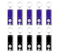 10 Pack LED Keychain Small Torch Light, 12 Lumen Ultra-Bright Mini Keychain Flashlights, Keyring Torch for Outdoor Camping, Hiking, Emergency Situations, Durable Aluminum, Easy Carry, Blue/Black