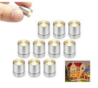 10-Pack LED Mini Lights for Dollhouses and Crafts,Battery-Operated Small LED Lights with Silver Plastic Casing,for Paper Lanterns, Party Decorations, and Dollhouse Accessories (warm white)