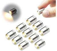 10-Pack LED Mini Lights for Dollhouses and Crafts, Warm White, Battery-Operated Small LED Lights with Silver Plastic Casing,for Paper Lanterns, Party Decorations, and Dollhouse Accessories