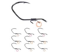 10 Pack Live Shrimp Fishing Hooks Durable Hooks Elastic Bands for Saltwater and Freshwater Fishing Lures