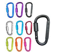 10 Pack Locking Carabiner Clips，Carabiner Clip Heavy Duty, Durable and Lightweight, 10 Colors for Outdoor Camping, Keychains, Fishing, Hiking, and Travel Backpacks