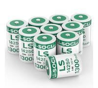 10 Pack LS14250 3.6V 1/2AA 1300mAh Lithium ER14250 Battery for SAFT Water Meter Electricity Generic Battery, Non-Rechargeable