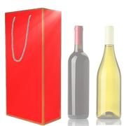 10-Pack Luxury Paper Wine Gift Bags 35x17x9 CM for Double Wine Bottles Tote Carrier Champagne Beer Bottle Bags Pouches for Wedding Festival, Tasting Party Favors, Birthday, Picnic, Christmas Gifts