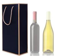 10-Pack Luxury Paper Wine Gift Bags 35x17x9 CM for Double Wine Bottles Tote Carrier Champagne Beer Bottle Bags Pouches for Wedding Festival, Tasting Party Favors, Birthday, Picnic, Christmas Gifts