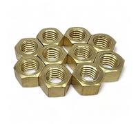 (10 Pack, M10 x 1.5) Brass Exhaust Manifold Nuts - Metric High Temp Inlet M8 M10 & UNF UNC