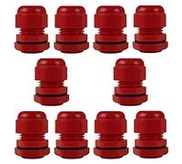 10 Pack M20 20mm IP68 Waterproof Red Cable Glands, Suitable for 6mm - 12mm Cables, Plastic Nylon Compression Glands Connectors with Locknut and Washer - AVARTEK
