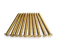 10 Pack M3.5 Brass Electrical Screws - 40mm Long Gold Flat Head Fully Threaded Bolt for Switches, Plugs, Sockets, Fixings