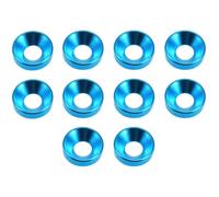 10-Pack M4 Flat Head Screw Bolt Washers Anodized Aluminum Alloy Countersunk Washer Cup Gaskets for Car Electronic Mechanical Parts, Blue