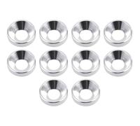 10-Pack M6 Flat Head Screw Bolt Washers Anodized Aluminum Alloy Countersunk Washer Cup Gaskets for Car Electronic Mechanical Parts, Silver