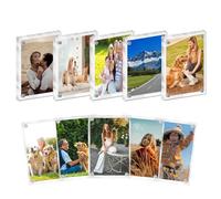 10 Pack Magnet Picture Frames for Fridge, Acrylic Clear Picture Frame Polaroid Frames for Refrigerator Magnet Double Sided Photo Display for Instax Mini Frameless Frame, 2.36"x3.54"