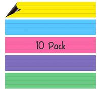 10 Pack Magnetic Sentence Strips, 5 Colors Ruled Rainbow Writing Strip Dry Erase Sentence Learning Strip for School, Office, Classroom Supplies (Yellow/Pink/Blue/Green/Purple, 17” x 3”)