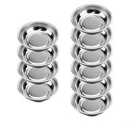 10 Pack Magnetic Stainless Steel Trays 7 6cm Diameter With Industrial Grade Construction And Strong Magnet For Organizing For Small Parts Like Screws Bolts