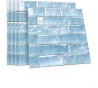 10 Pack Marble Effect Tiles, Self-adhesive Marble Wall Decals Mess-free Peel, Stain-resistant Splashback Decals For Behind Kitchen Sink(MZ-5-283)