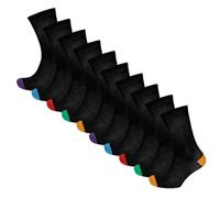 10 Pack Mens Socks | Breathable Plain Black Socks With Reinforced Heel & Toe Design | Suitable for Work and Casual Wear Size | UK 7-11