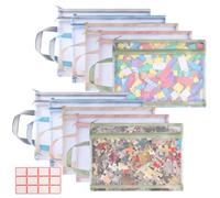 10 Pack Mesh Zipper Pouch Bags, Double-Layer Sorting Toy Storage Bags with Zipper, Breathable See-Through Board Game Storage, Puzzle Storage Bags for Building Blocks, Puzzles, Scrapbook, Books