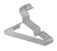 10-Pack Metal Coat Hangers, Heavy Duty Space Saving Wire Coat Hangers with Non-Slip Notches for Baby Shirts, Dresses, Jackets and Trousers (Silver)