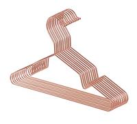 10-Pack Metal Coat Hangers, Heavy Duty Space Saving Wire Coat Hangers with Non-Slip Notches for Baby Shirts, Dresses, Jackets and Trousers (Rose gold)
