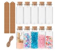 10 Pack Mini Glass Bottles with Cork Lids- 12 ml Small Jars with Cork Stoppers- 22mm x 60mm Empty Spell Jars for DIY Crafts Decoration Wedding Wish Jewelry Party Favors Storage Accessories