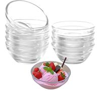 10 Pack Mini Glass Bowls, 75ml Round Clear Glass Serving Bowls, Reusable Dipping Bowl Sauce Dishes, 3in Dessert Bowls Prep Bowl for Cooking Ice Cream Jam Snack Spices Salad - Dishwasher Safe (75ml)