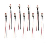 10 Pack Mini Push Button Prewired Momentary Switch NO OFF ON 3A 12V with 10cm Wire Compatible with Electronics and Automation Systems