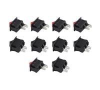 10-Pack Mini Rocker Switch, 2-Pin ON-Off SPST Toggle Switch for Boats, Cars & Industrial Equipment, 125VAC/6A or 250VAC/3A, Black and Red, 14.8 x 10
