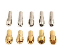10-Pack Mini Rotary Tool Chuck Set for Dremel Compatible Rotary Tools - 1.0 Mm for 3.2 Mm Variable Collet Chucks Having 4.2 Mm Shank Copper-Stainless Steel Gold Silver