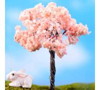 10 Pack Miniature Sakura Tree Models For Fairy Garden Dollhouse Decor And Railway Layout Scenery Gold Plastic Ornaments 2.56 Inch(Miniature Tree)