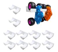 10-Pack Monster Truck Wall Mounts for 1:64 Scale, Monster Truck Display Hangers, Floating Toy Car Storage & Display Organizer - Space-Saving Boys Bedroom & Playroom Decor (White)