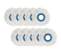 10 Pack Mop Heads Replacement for Spin Mops, 360° Spin Magic Mop Head Refill for Standard Rotating Mops, Universal Spin Mop Replacement Mop Head for Commercial Use (Blue)