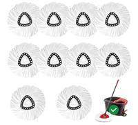 10 Pack Mop Heads Replacements for Vileda 1 Tank System,Triangle Spin Mop Refill Replace Head, Microfiber Swivel Mops Refill, Machine Washable and Safe for Cleaning All Hard-surfaced Floors