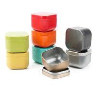 10-Pack Multicolor Small Square Tinplate Tea Tin Can Exquisite Candy Gift and Crafts Box Food Storage Container (Mix-color）
