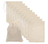10 Pack Muslin Bags Cotton Muslin Drawstring Bags Hessian Bag Small Drawstring Bag Reusable Tea Spice Bags for Store Spices, Crafts, Soap or Slag Filtration, Soaking Medicinal Liquor