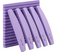 10 Pack Nail Buffer 100/180 Grit Washable Double Sided Nail Sanding Block File for Acrylic Natural Gel Nails, Purple