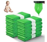 10 Pack Nappy Bin Refill, 4.5m Diaper Pail Refill Bags Compatible with Tommee Tippee Twist & Click and Sangenic TEC Bins All Models of Trash Bins, Multi-layered odor-proof for Nappy Disposal (Green)