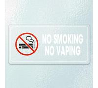10 Pack No Smoking or Vaping Signs 10 × 5 CM No Smoking Sign Self-Adhesive Vinyl Stickers Removable Waterproof Prohibition Smoke Warning Sticker for Taxi Vehicles Office Restaurant Window, Transparent