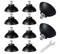 10-Pack Non-Slip Replacement Gripper Cups - Compatible with Arcmate EZ Reacher, Heavy Duty Rubber Tips with Locknuts & Washers for Outdoor