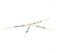 10 Pack Normally Open Reed Switch 2x14mm Magnetic Induction Sensor for IoT Security Systems, 100V 0.5A Glass Tube Switch with Gold Plated Pins(Gold foot - green tube)
