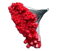 10 Pack Numbered Security Cable Seals, 30cm Steel Wire, Red Hex Head 0.5", Sequential Inventory Tracking, Pull-Tite Seals for Trucks, Trailers, Containers (Red) (10)