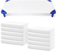10 Pack Nursery Cot Sheets for Daycare Standard Size - Fits 130 x 60 cm, Soft & Comfortable Fitted Cot Cover, Preschool Kids Nap Time Sheets, Brushed Microfiber, White