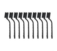 10 Pack Nylon Wire Brush With Curved Handle For Rust Removal And Gap Cleaning, Industrial Stiff Bristle Scrubber For Door Tracks And Floor Tiles, Black, 7 Inch