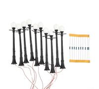 10 Pack O Scale 1/48 Model Railway Street Lights, Metal LED Lamp Posts for Train Layouts, 3V with Resistors for 12-16V Connection, Long Life For Lighting Accessories